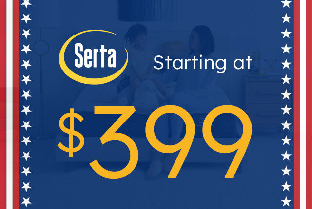 Serta mattresses starting at $399 during the 4th of July Sale